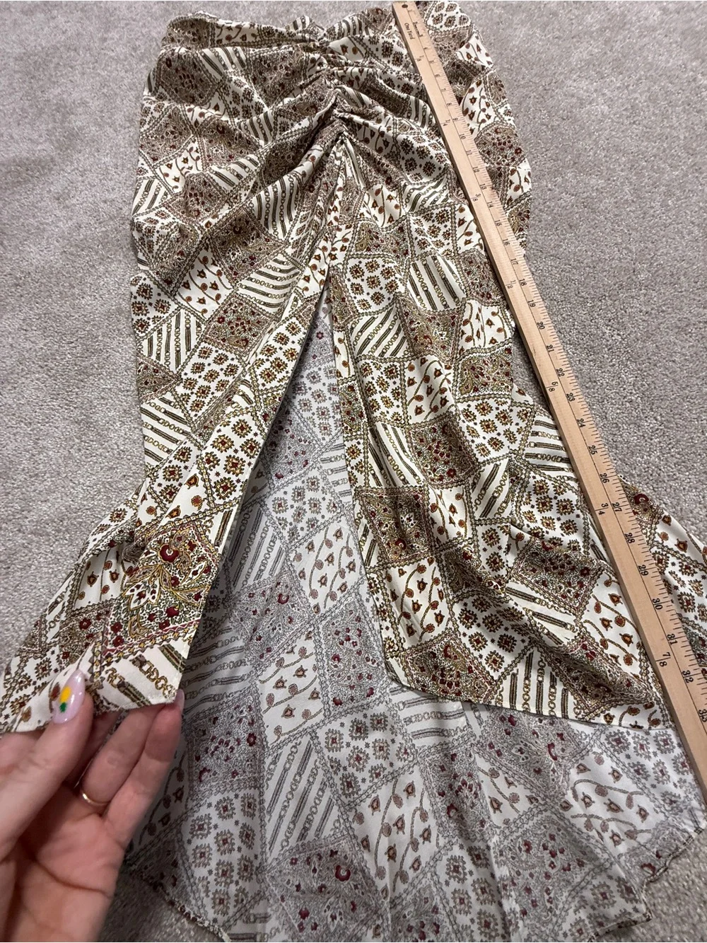Veronica Beard Pixie Silk Blend Midi Skirt  | Patchwork Print | Size 8
